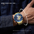 NAVIFORCE 9173 Luxury Brand Gold Mens Sport Watch Steel Strap Quartz Watches Men Date Waterproof Military Clock